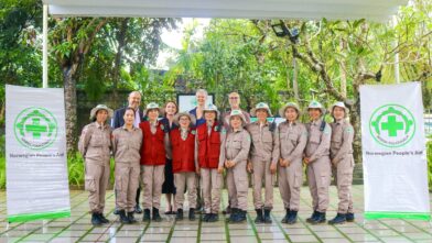 Group photo between the G4 Ambassadors with NPA Hue female staff